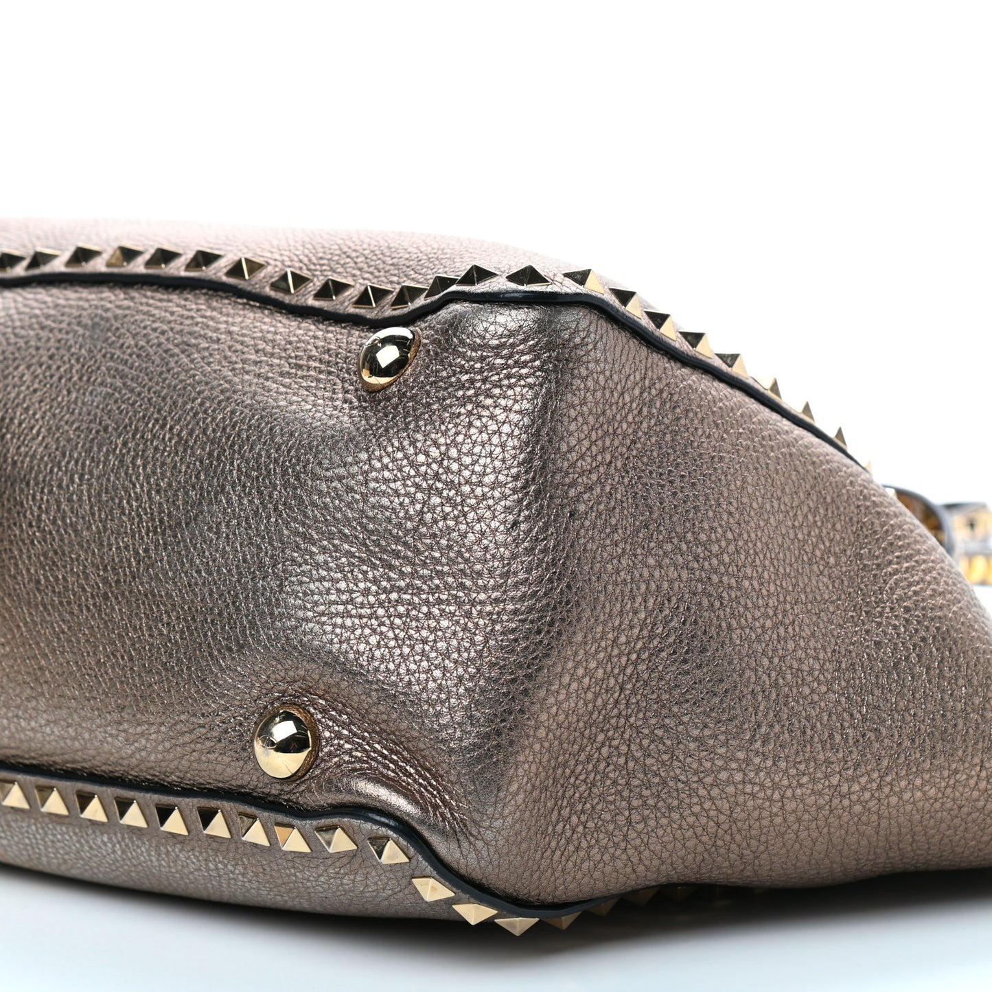 Metallic Alce Printed Calfskin Medium Rockstud Tote Sasso