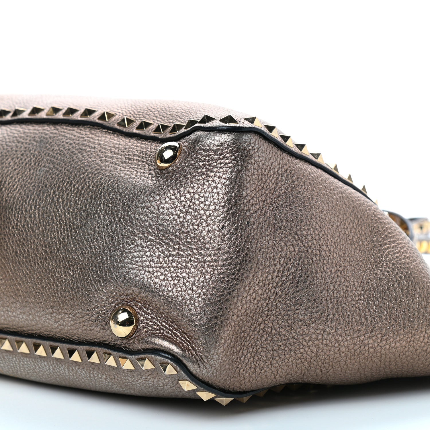Valentino Garavani Metallic Alce Printed Calfskin Medium Rockstud Tote Sasso 7 of 10