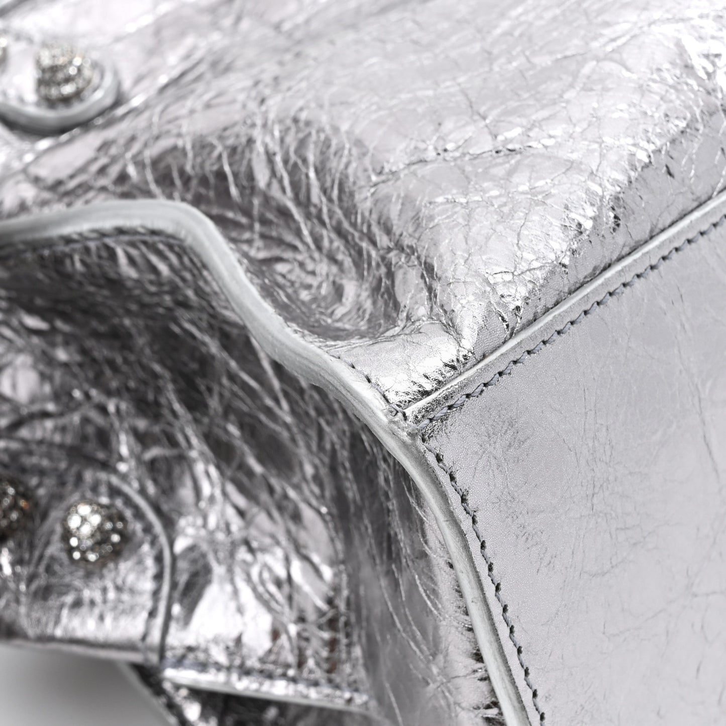 Agneau Arena Crystal Neo Cagole Handbag XS Silver