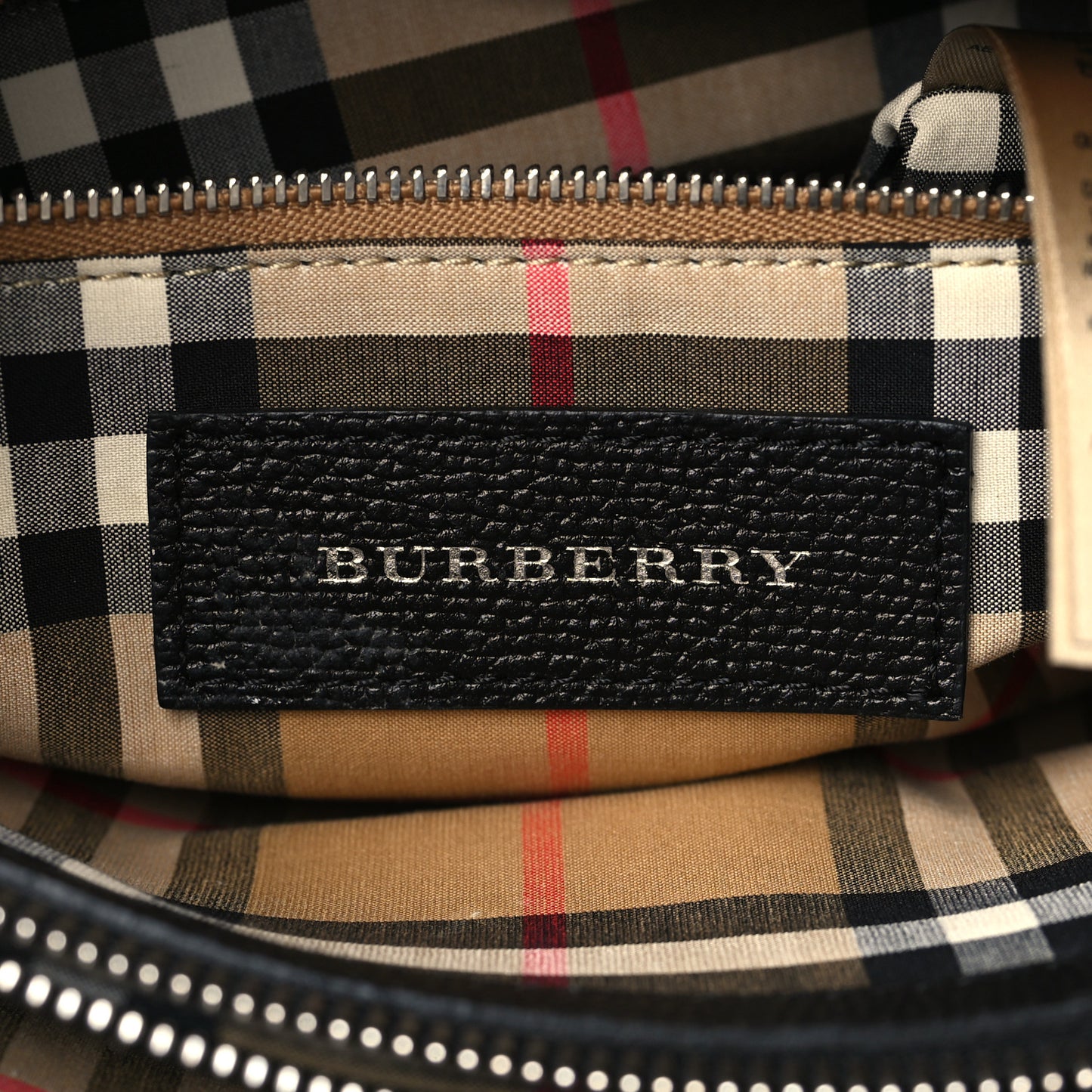 Derby Calfskin House Check Medium Banner Tote Black