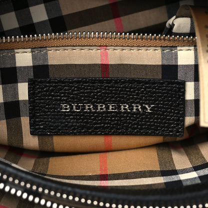 Burberry Derby Calfskin House Check Medium Banner Tote Black 7 of 9