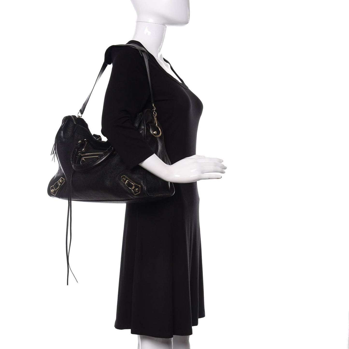 Chevre Gold Metallic Edge Hardware City Black