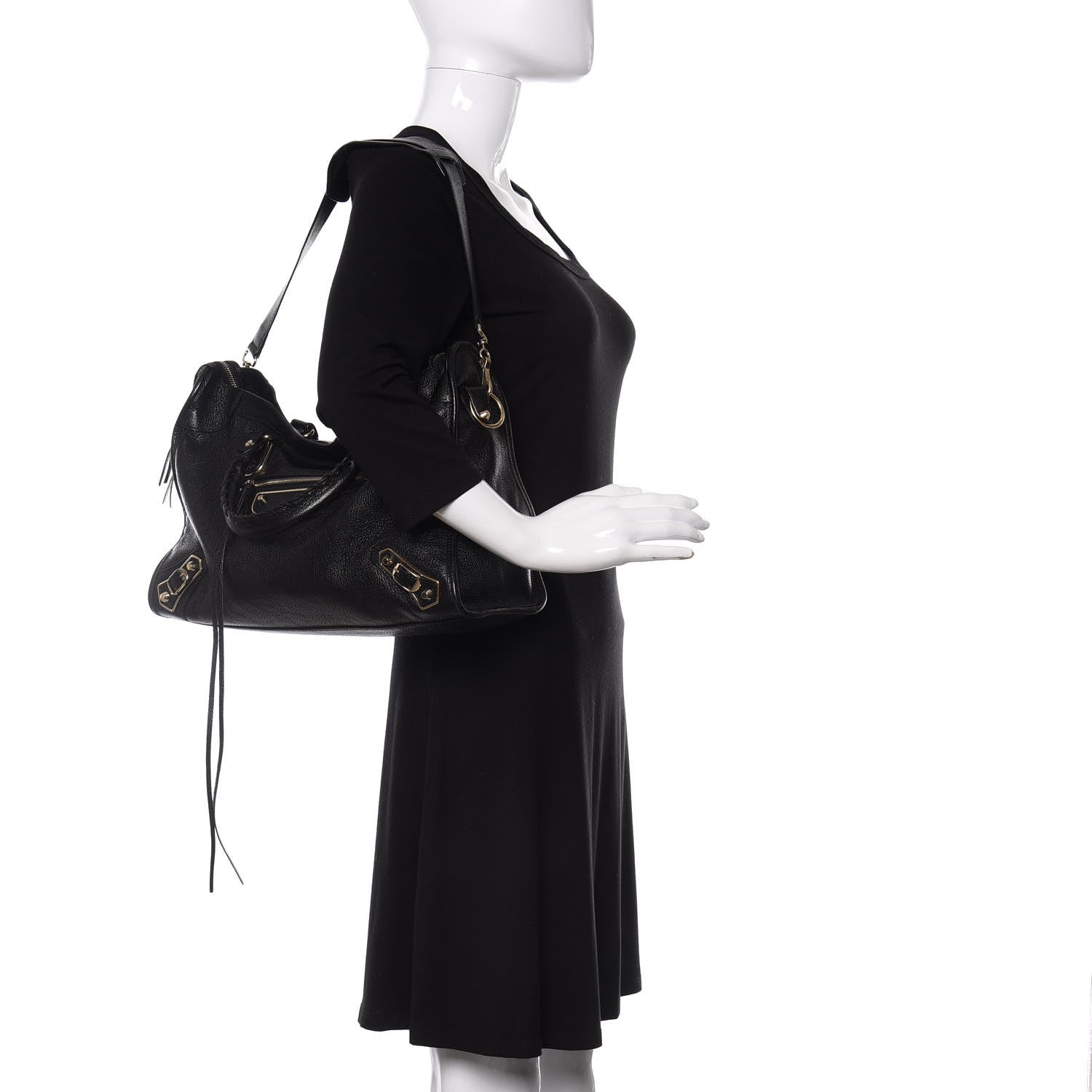 Balenciaga Chevre Gold Metallic Edge Hardware City Black 2 of 12