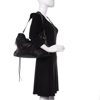 Balenciaga Chevre Gold Metallic Edge Hardware City Black 2 of 12