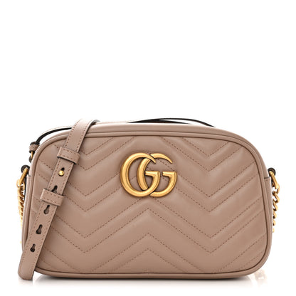Gucci Calfskin Matelasse Small GG Marmont Chain Shoulder Bag Porcelain Rose 1 of 11