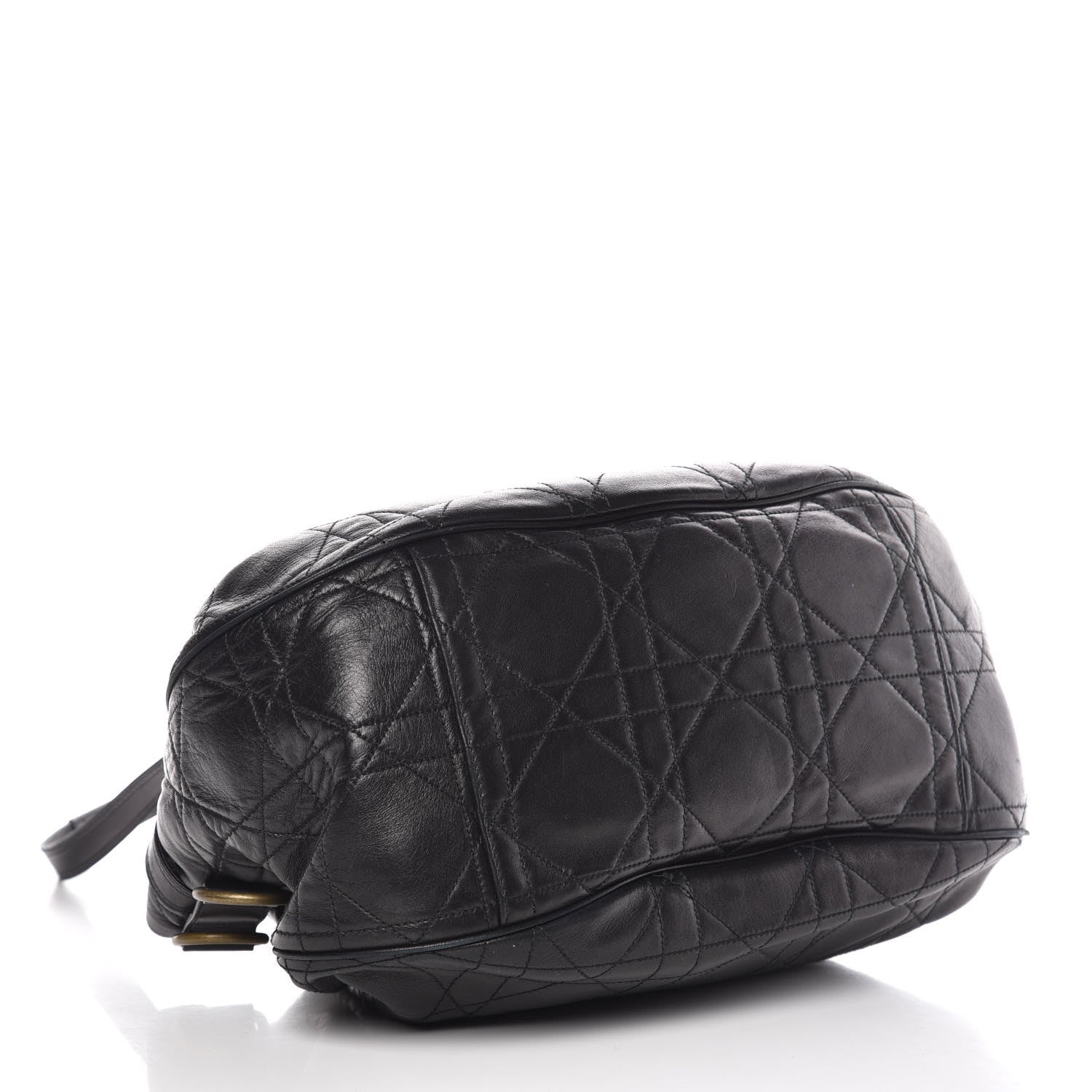 Christian Dior Lambskin Cannage Flap Shoulder Bag Black 4 of 11