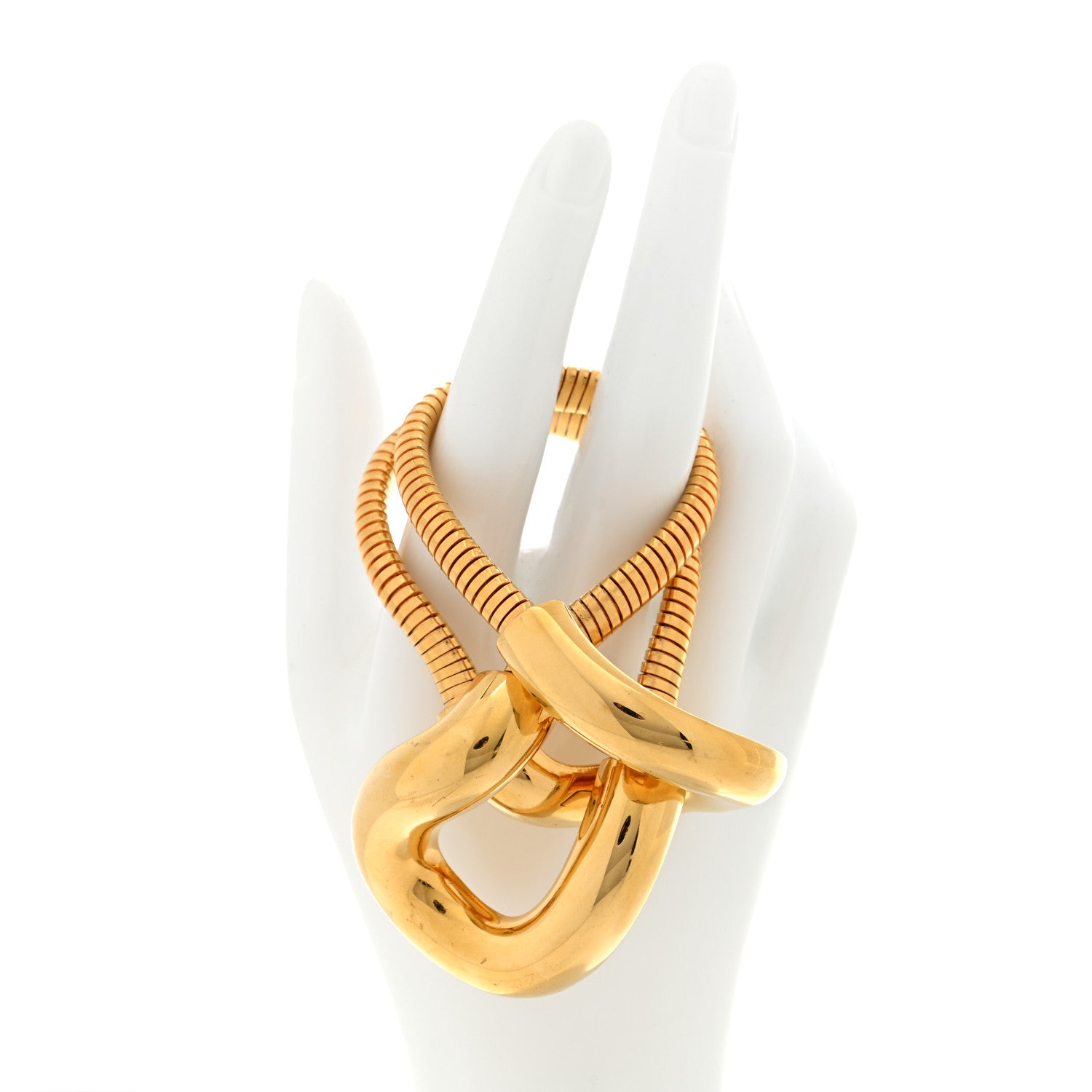 Saint Laurent Brass Maillon Bracelet M Gold 2 of 5