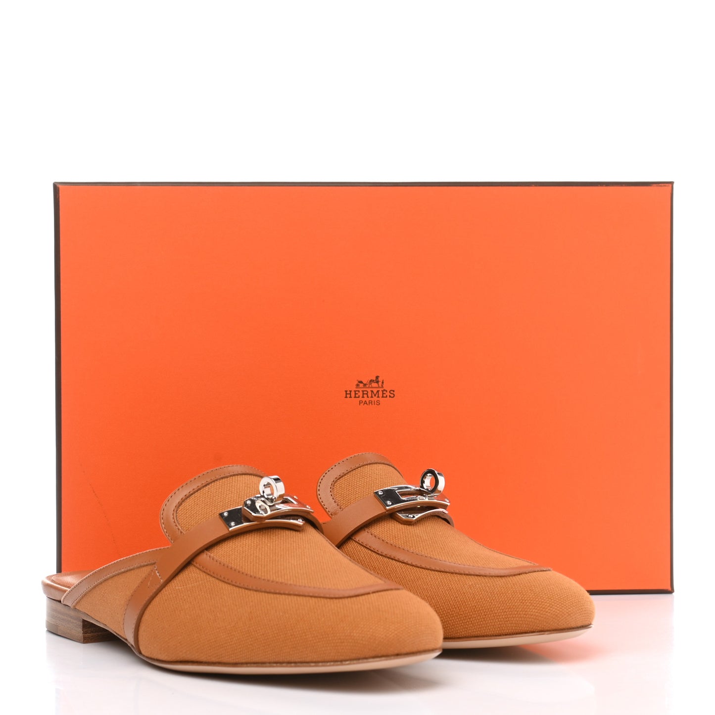 Cotton Canvas Calfskin Oz Mules 37 Naturel Beige Dore