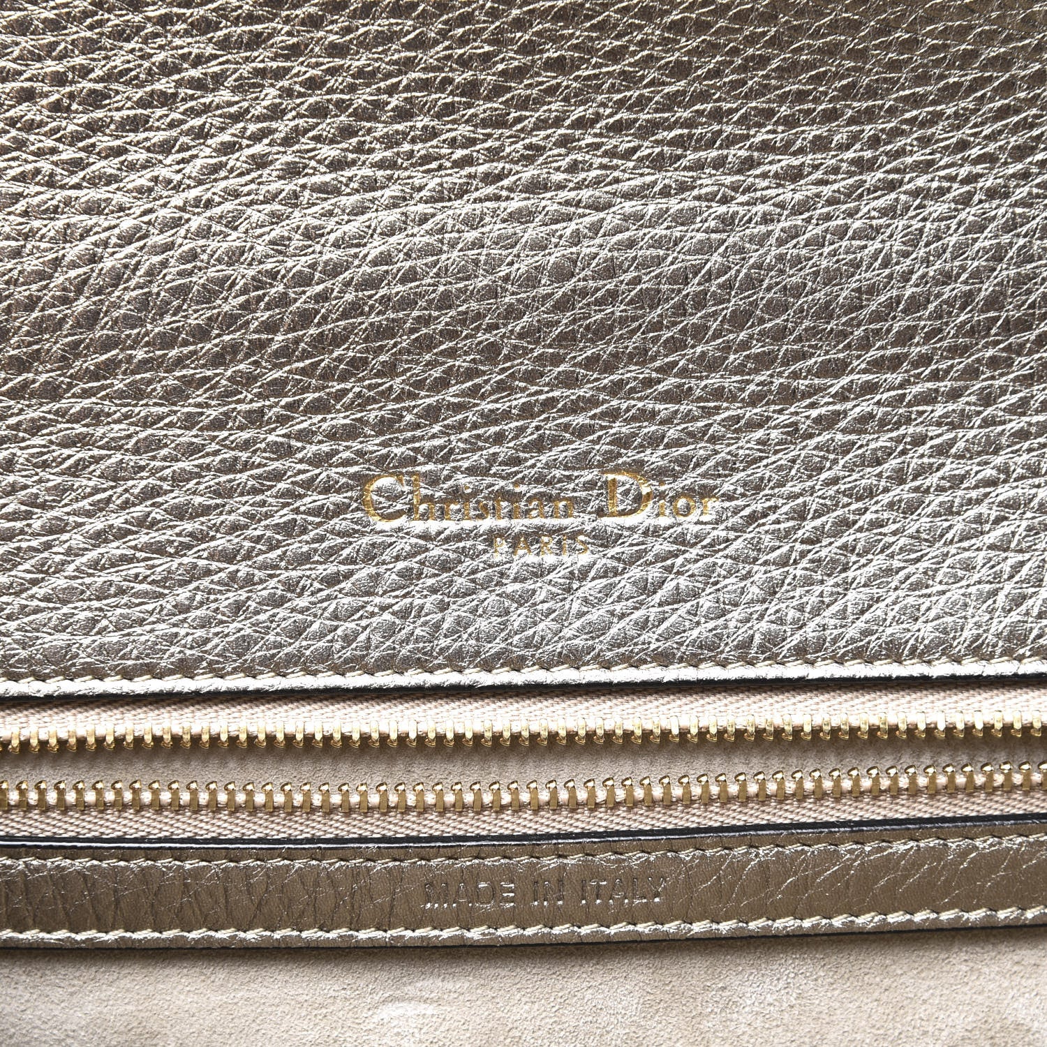 Christian Dior Metallic Grained Calfskin Medium Diorama Flap Bag Pale Gold 5 of 10