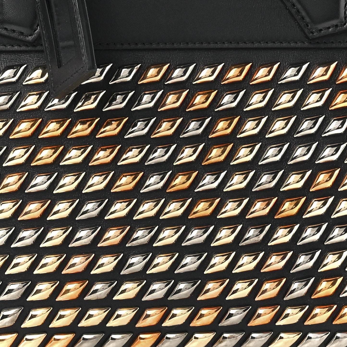 Calfskin Studded City Steamer PM Black