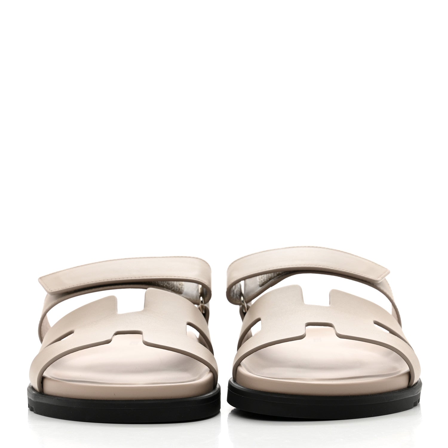 Hermes Calfskin Womens Chypre Sandals 40 Beige Mastic 2 of 9