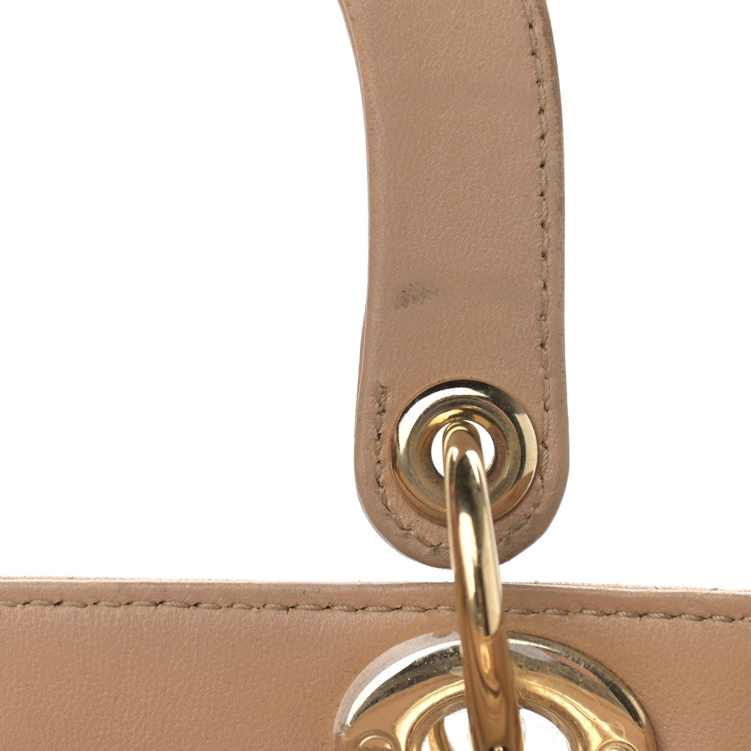 Christian Dior Lambskin Cannage Medium Lady Dior Beige 11 of 13