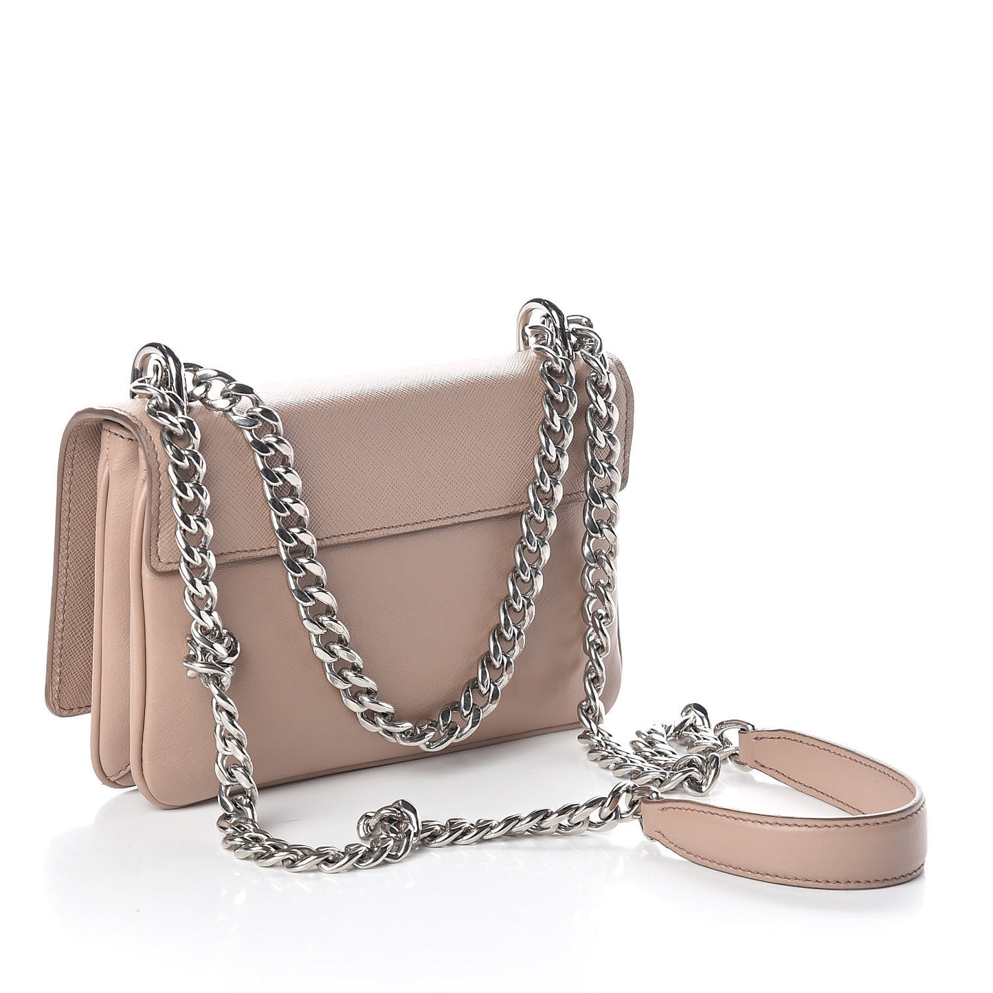 Saffiano Soft Calfskin Chain Crossbody Bag Cipria