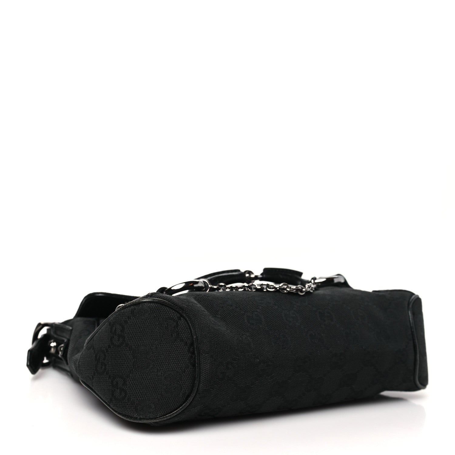 Gucci Monogram Horsebit Chain Flap Bag Black 4 of 14