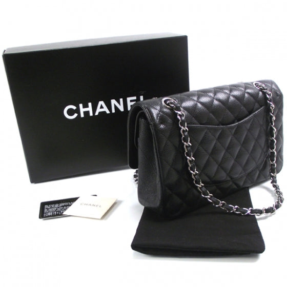 Caviar Medium Flap Black
