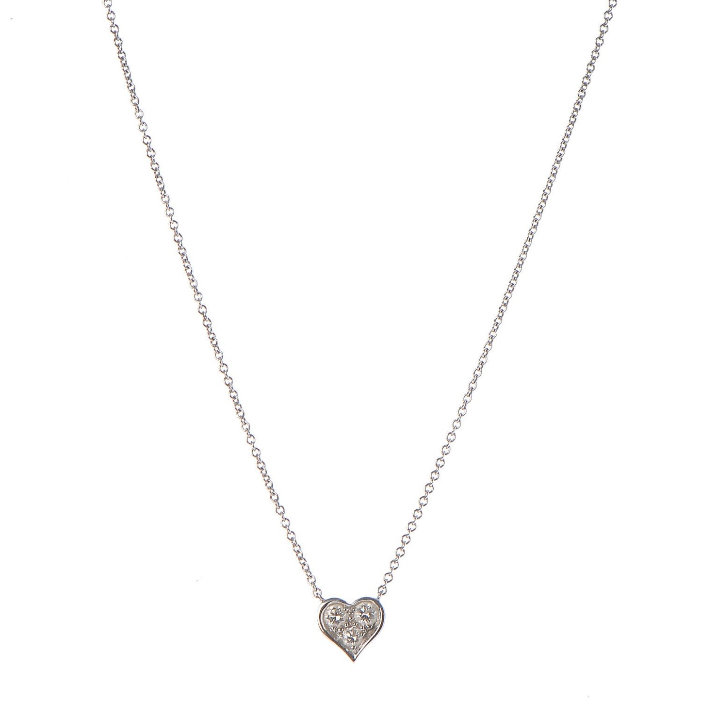 Platinum Diamond Heart Pendant Necklace