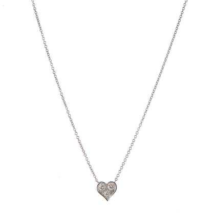 Tiffany Platinum Diamond Heart Pendant Necklace 1 of 8