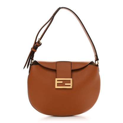 Fendi Vitello Grace Suede Small Croissant Hobo Brandy 1 of 8