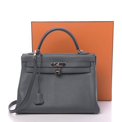 Hermes Togo Kelly Retourne 32 Bleu Orage 14 of 14