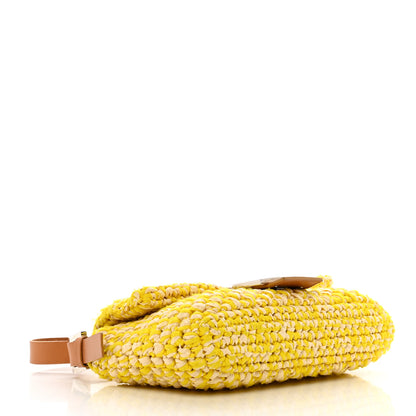 Fendi Woven Straw Baguette Yellow 4 of 8