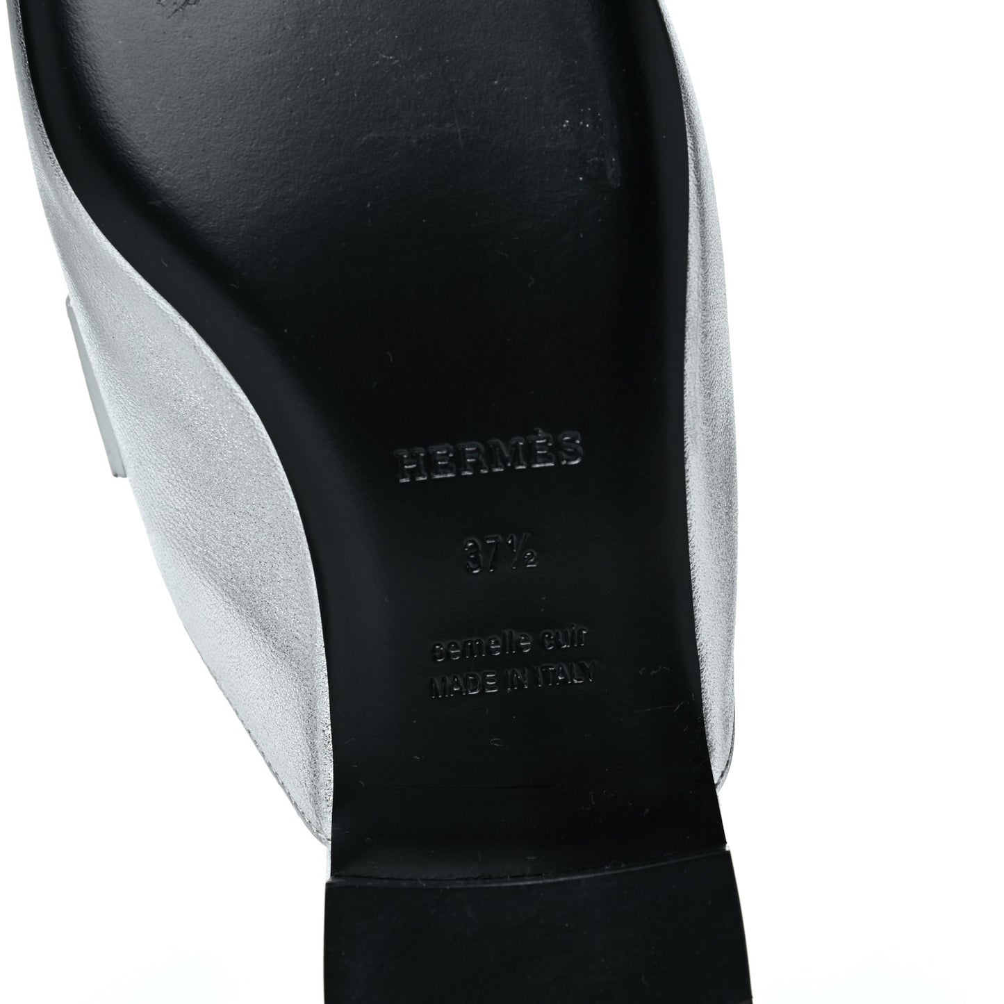 Metallic Nappa Trocadero Mule 37.5 Gris Argento