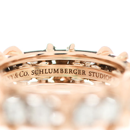 Tiffany 18K Rose Gold Platinum Diamond Schlumberger Sixteen Stone Ring 48 4.5 5 of 7