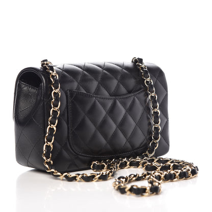 Chanel Lambskin Quilted Mini Rectangular Flap Black 3 of 7