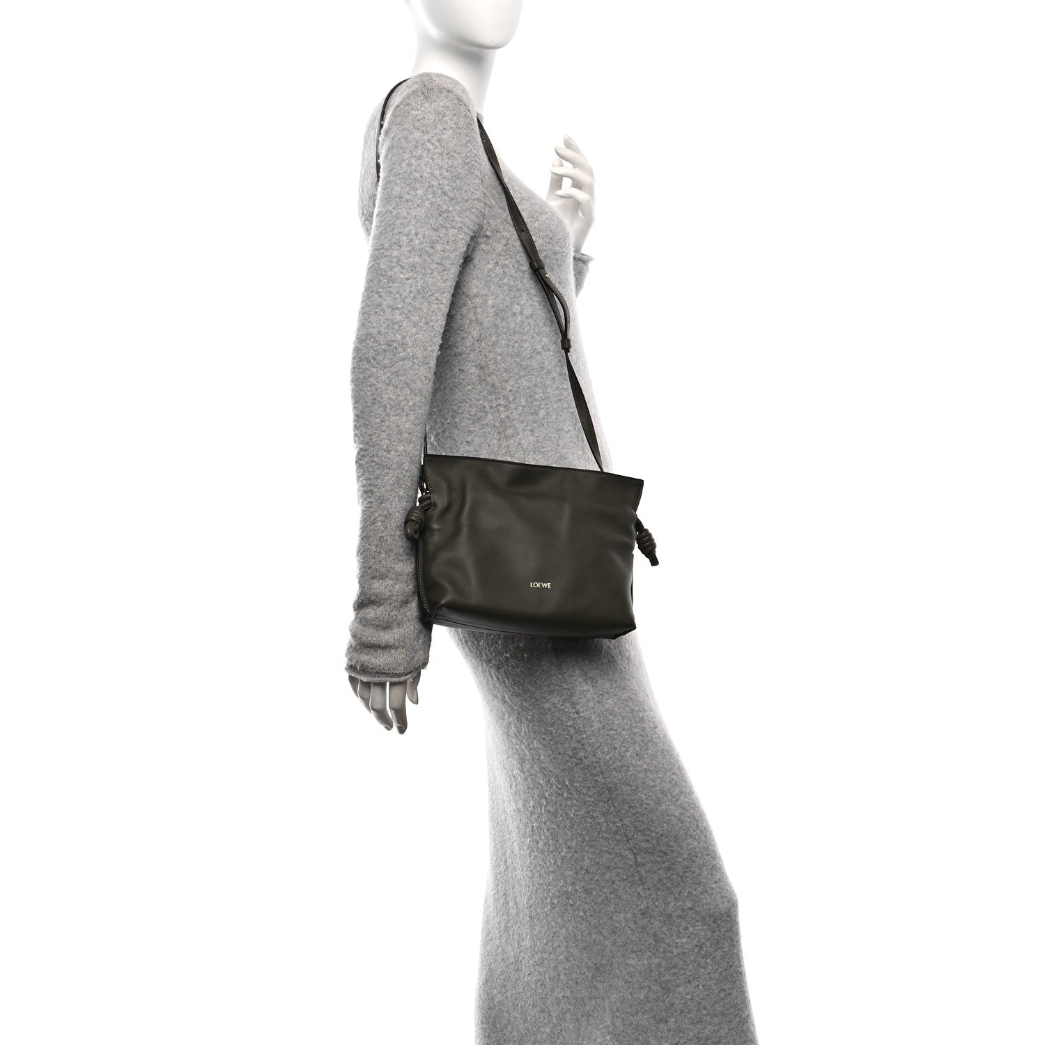 Loewe Calfskin Mini Flamenco Knot Clutch Vintage Khaki 3 of 17