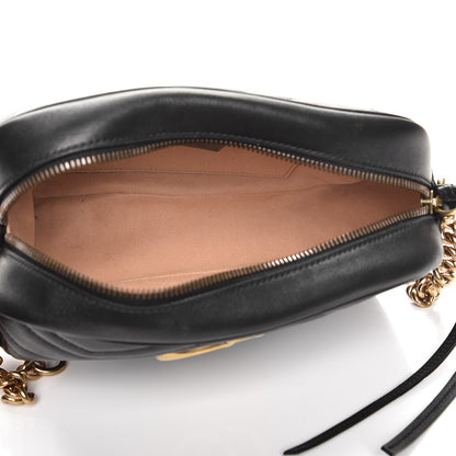Gucci Calfskin Matelasse Small GG Marmont Chain Shoulder Bag Black 5 of 7