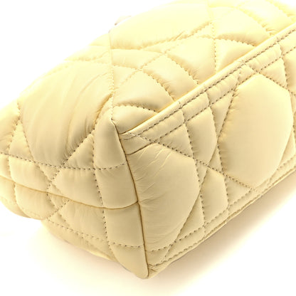 Christian Dior Calfskin Macrocannage Small Diortravel Nomad Pouch Pale Yellow 10 of 11