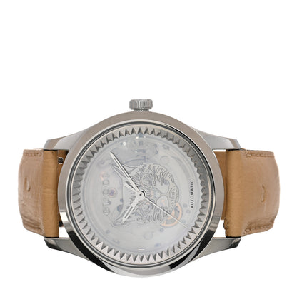 Gucci Stainless Steel Ostrich Mother of Pearl 38mm G-Timeless Cat Automatic Watch 2 of 4