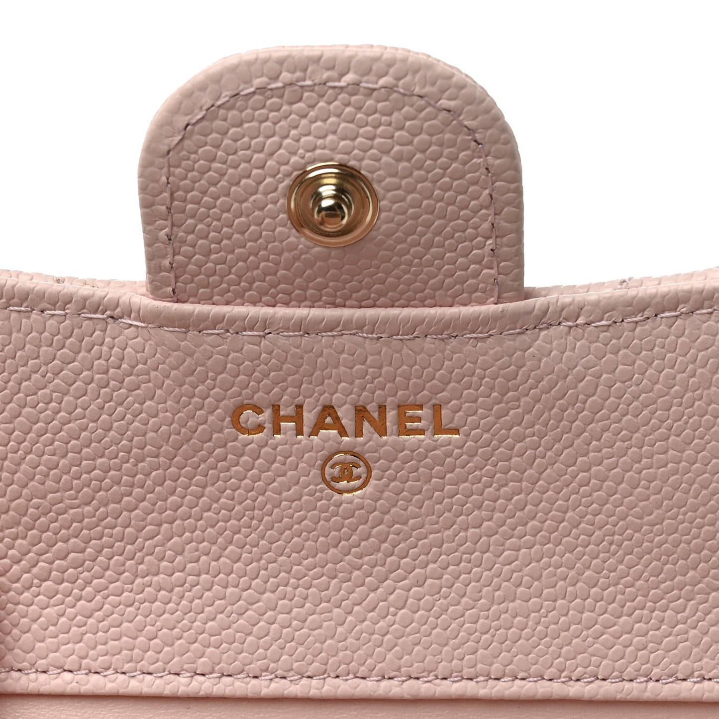 Caviar Quilted Compact Flap Wallet Light Pink