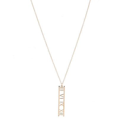 Tiffany 18K Yellow Gold Atlas Bar Pendant Necklace 1 of 5
