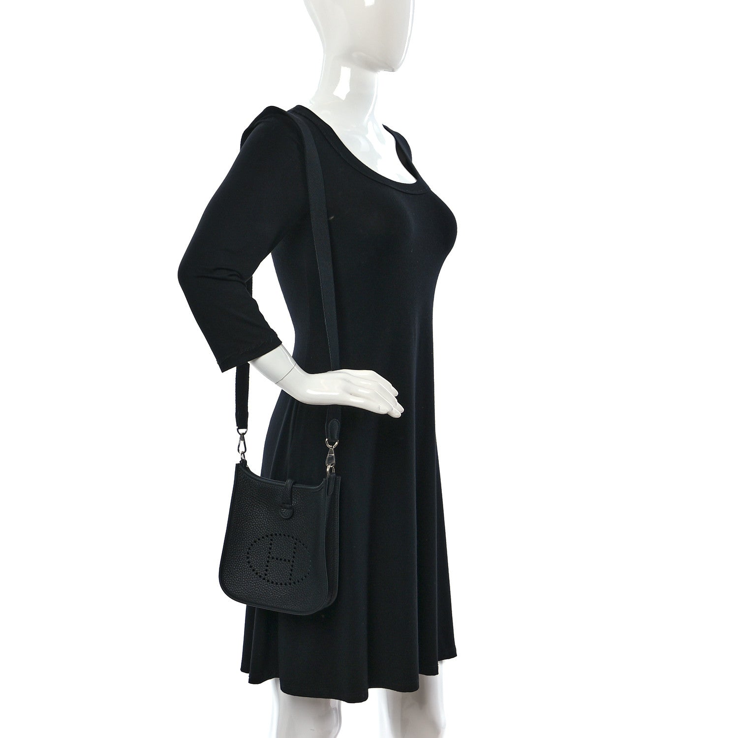Hermes Taurillon Clemence Evelyne TPM Black 2 of 9