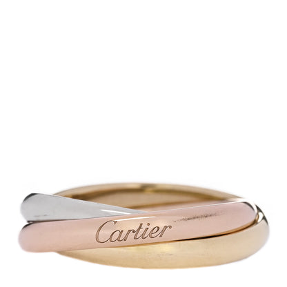 Cartier 18K Pink Yellow White Gold Small Trinity Ring 51 5.75 1 of 5