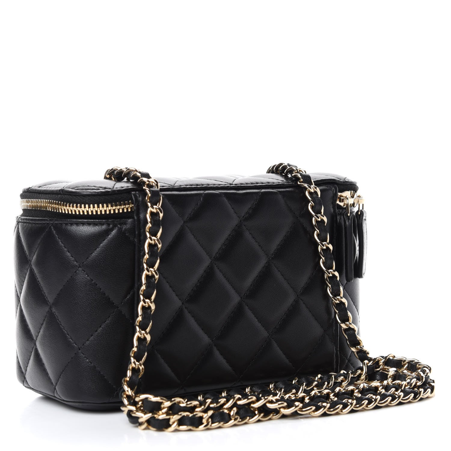 Chanel Lambskin Quilted Small Vanity Case With Chain Black 3 of 7