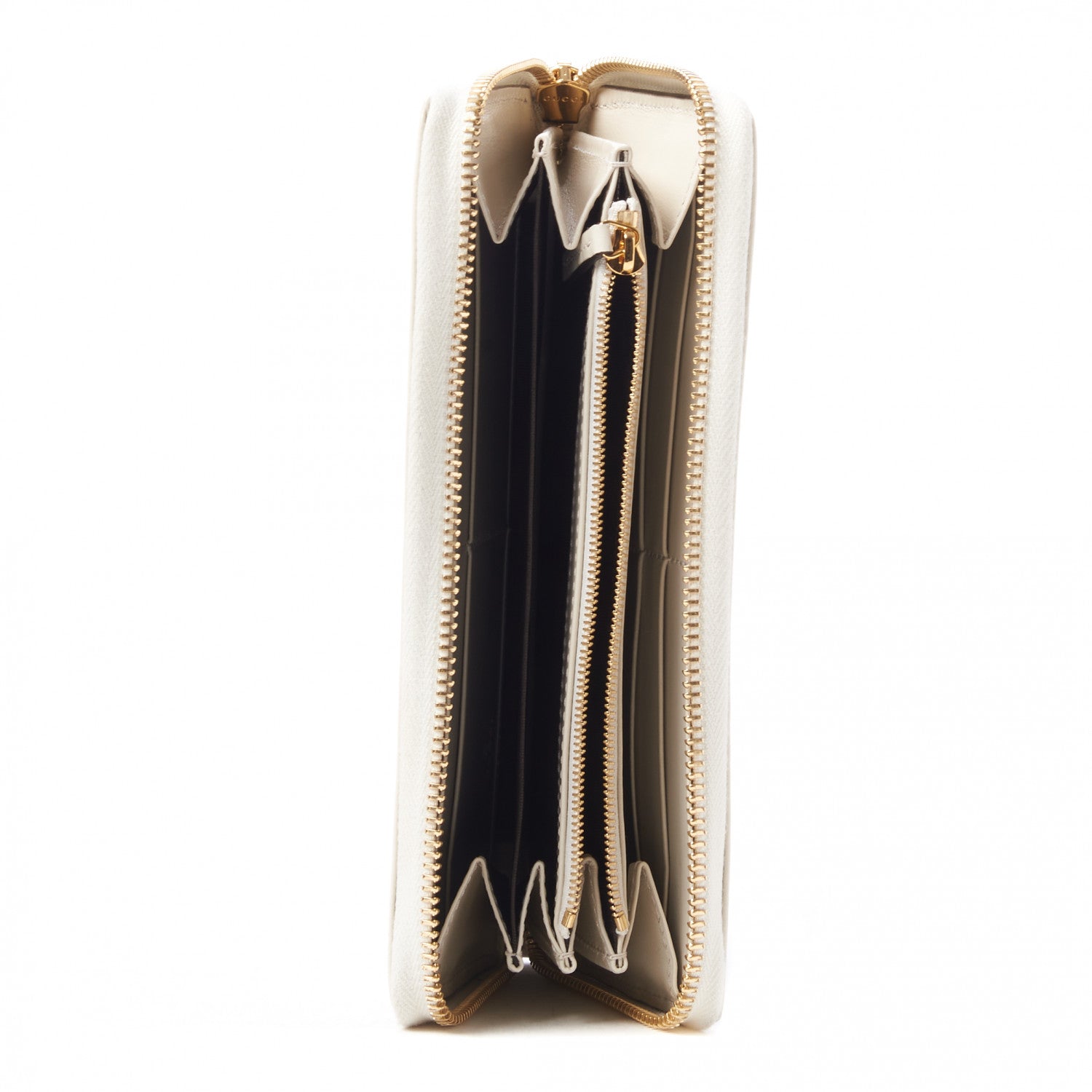 Gucci Boarded Plutone Calfskin Horsebit 1955 Zip Around Wallet Mystic White 5 of 9