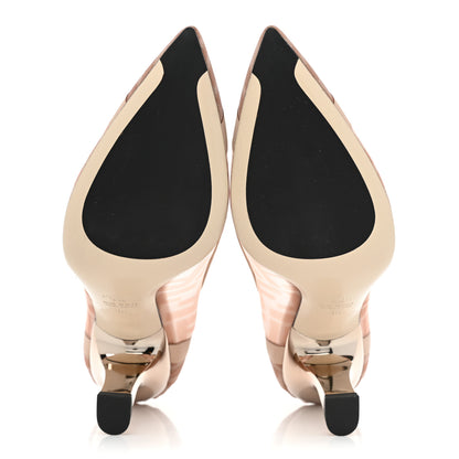 Fendi Technical Mesh Vitello Gommato FF Colibri 85mm Pumps 38 Rose Nudo 5 of 11
