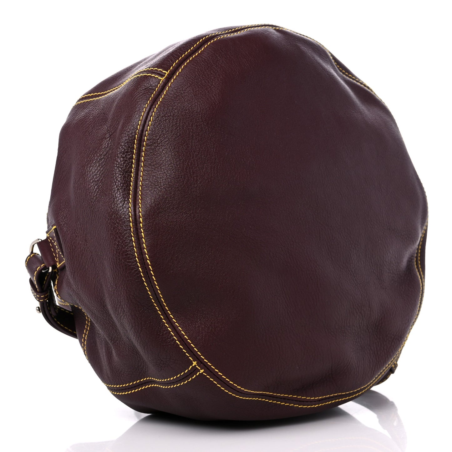Calfskin Round Air Hobo Burgundy