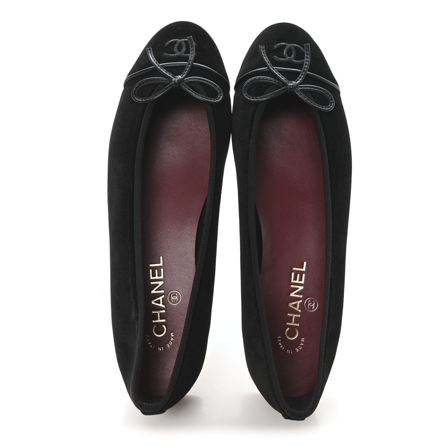 Chanel Suede Cap Toe CC Ballerina Flats 41 Black 2 of 9