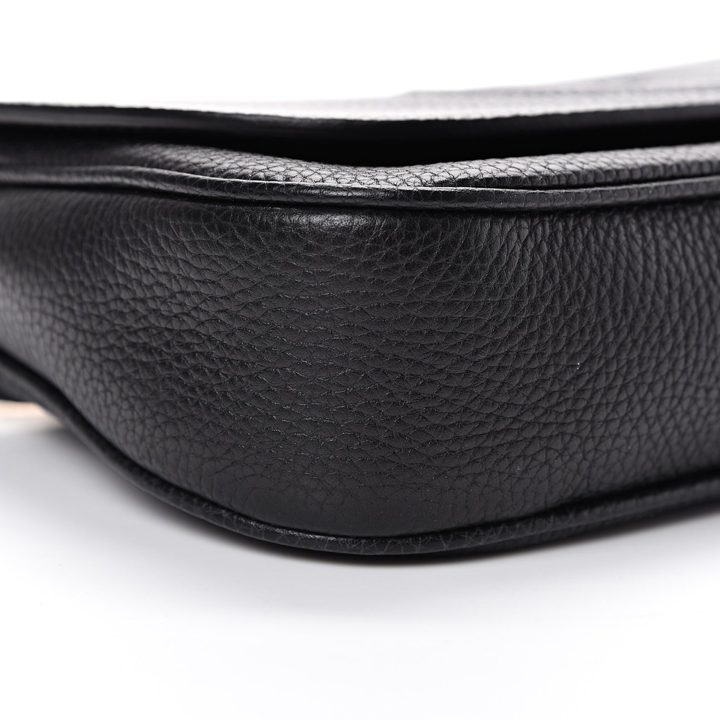 Pebbled Calfskin Medium Soho Flap Crossbody Black