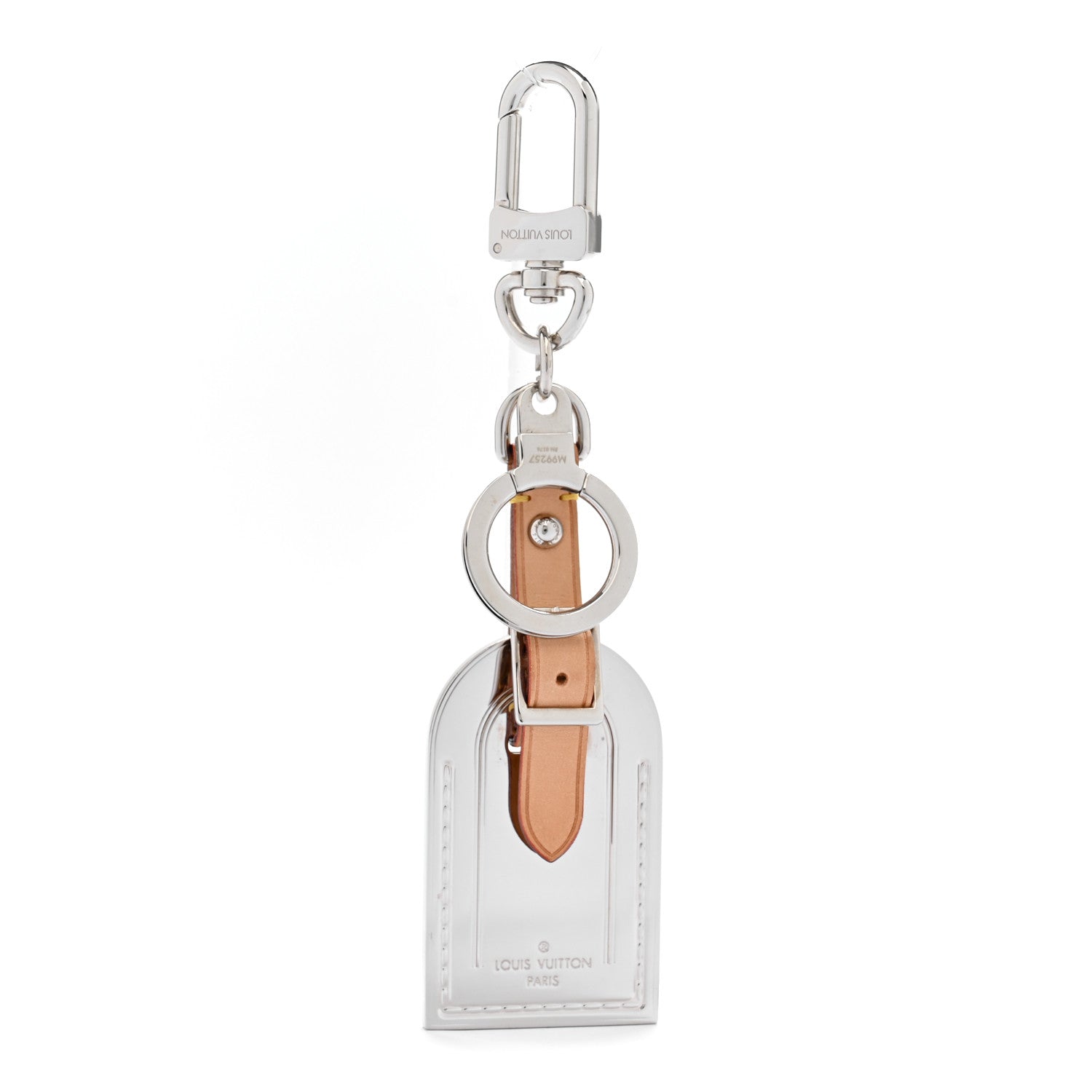 Louis Vuitton Metal Luggage Tag Key Holder Silver 1 of 4