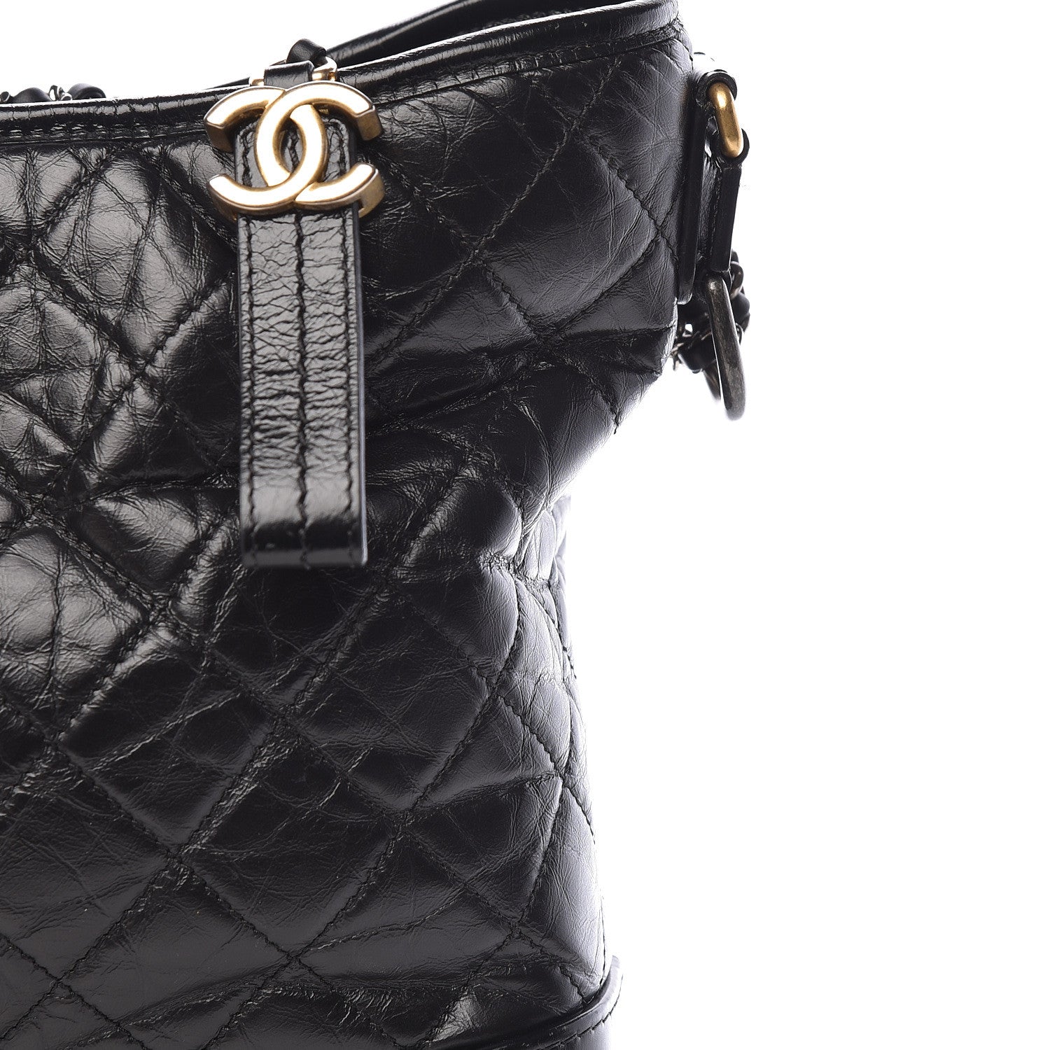 Chanel Aged Calfskin Quilted Large Gabrielle Hobo Black 13 of 18