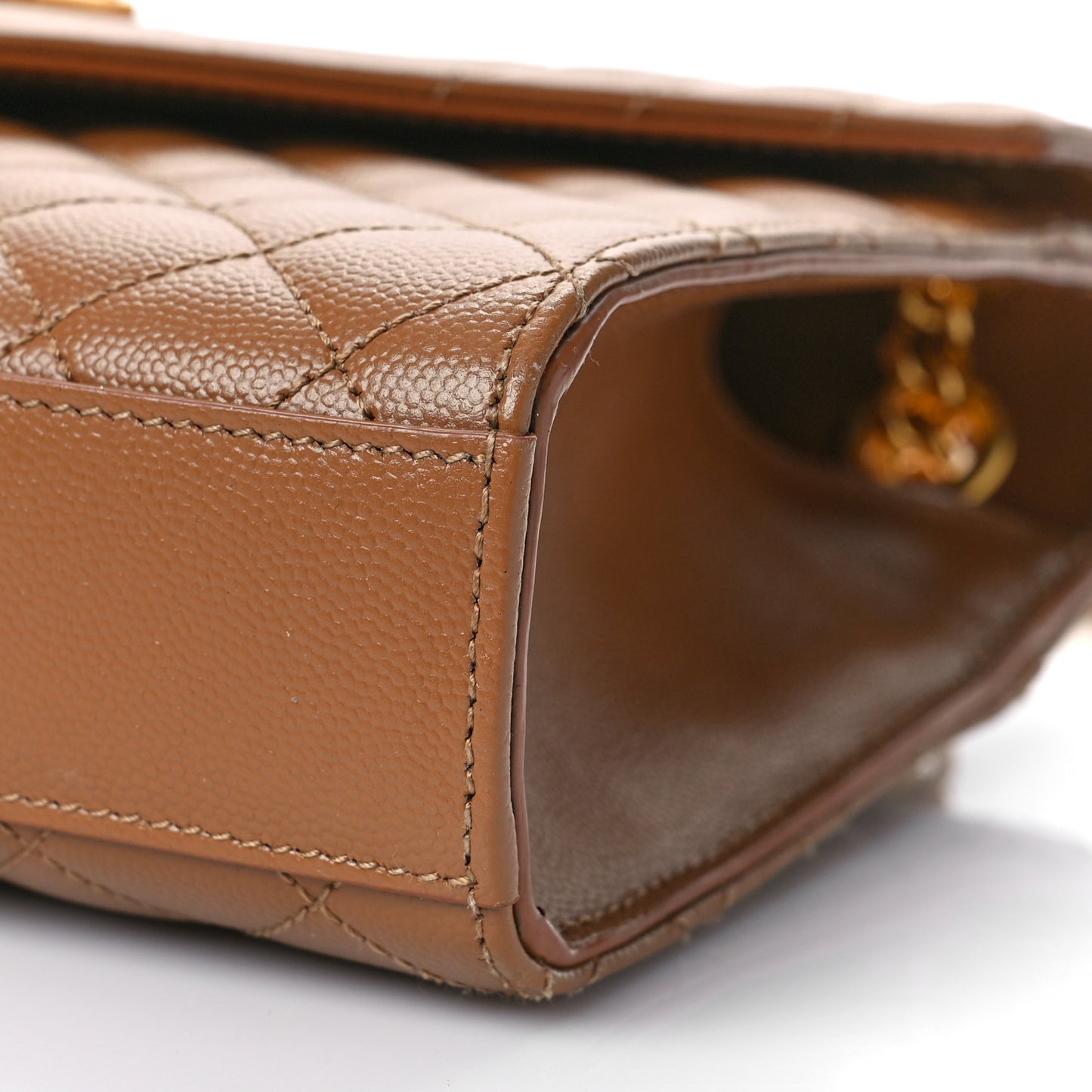 Grain De Poudre Textured Mixed Matelasse Triquilt Medium Monogram Satchel Dune