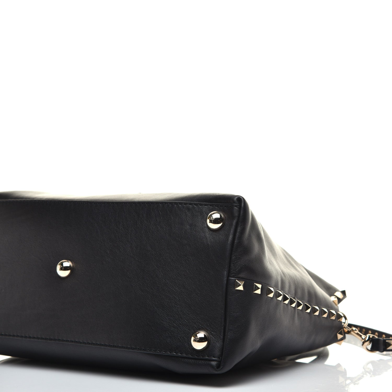 Valentino Garavani Vitello Rockstud Dome Satchel Black 8 of 8