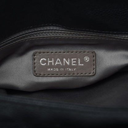 Chanel Glazed Caviar Flap Hobo Dark Grey 6 of 9