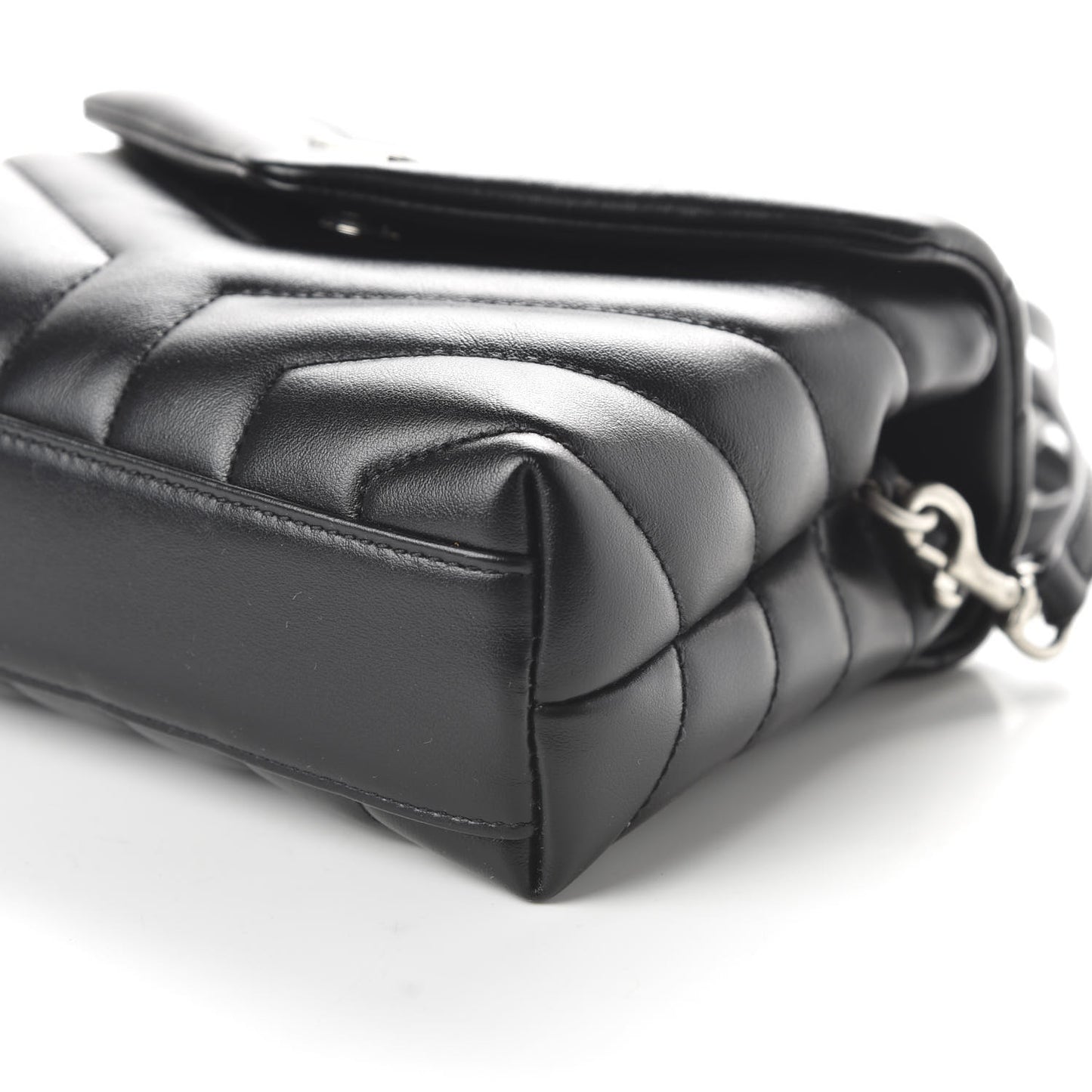 Calfskin Y Quilted Monogram Toy Loulou Crossbody Bag Black