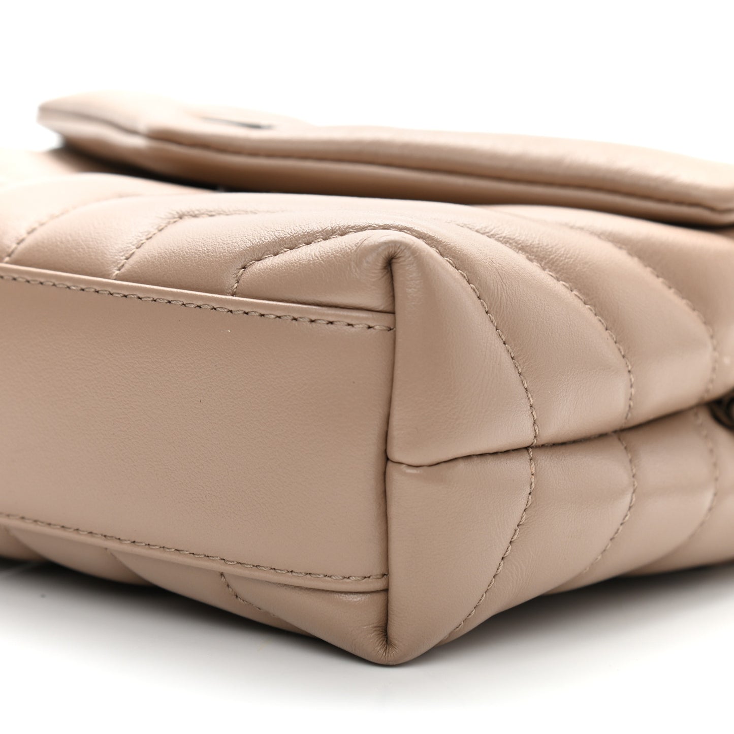 Calfskin Y Quilted Monogram Toy Loulou Crossbody Bag Latte