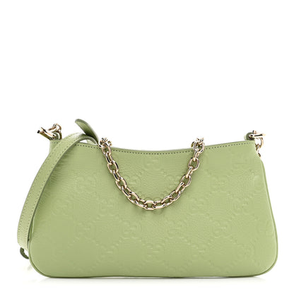 Gucci GG Grainy Calfskin Emblem Super Mini Shoulder Bag Sage Leaf 1 of 11