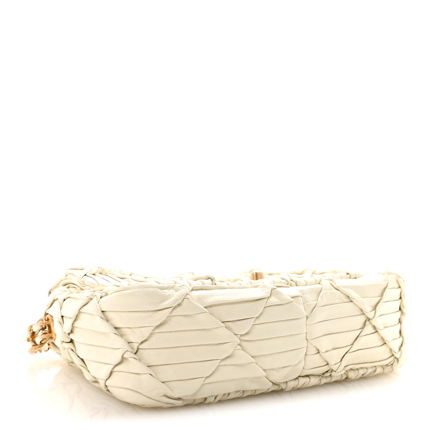 Chanel Pleated Calfskin Quilted Medallion Flap White 4 of 11